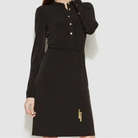 calvin klein black dress with gold buttons Hollins Green Dress Shoelace with Metal Tips